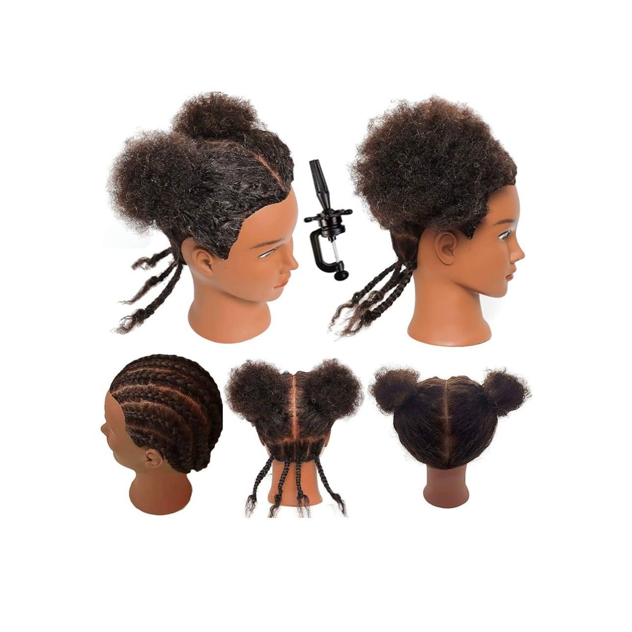 4C Hair Mannequin Head with table holder - Pure n Tru Beauty Supply