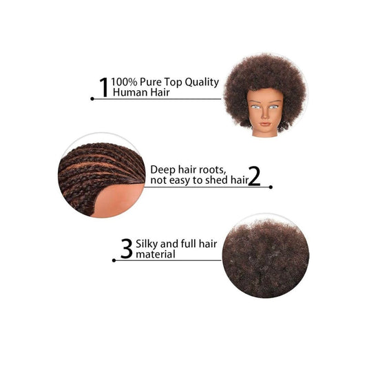 4C Hair Mannequin Head with table holder - Pure n Tru Beauty Supply