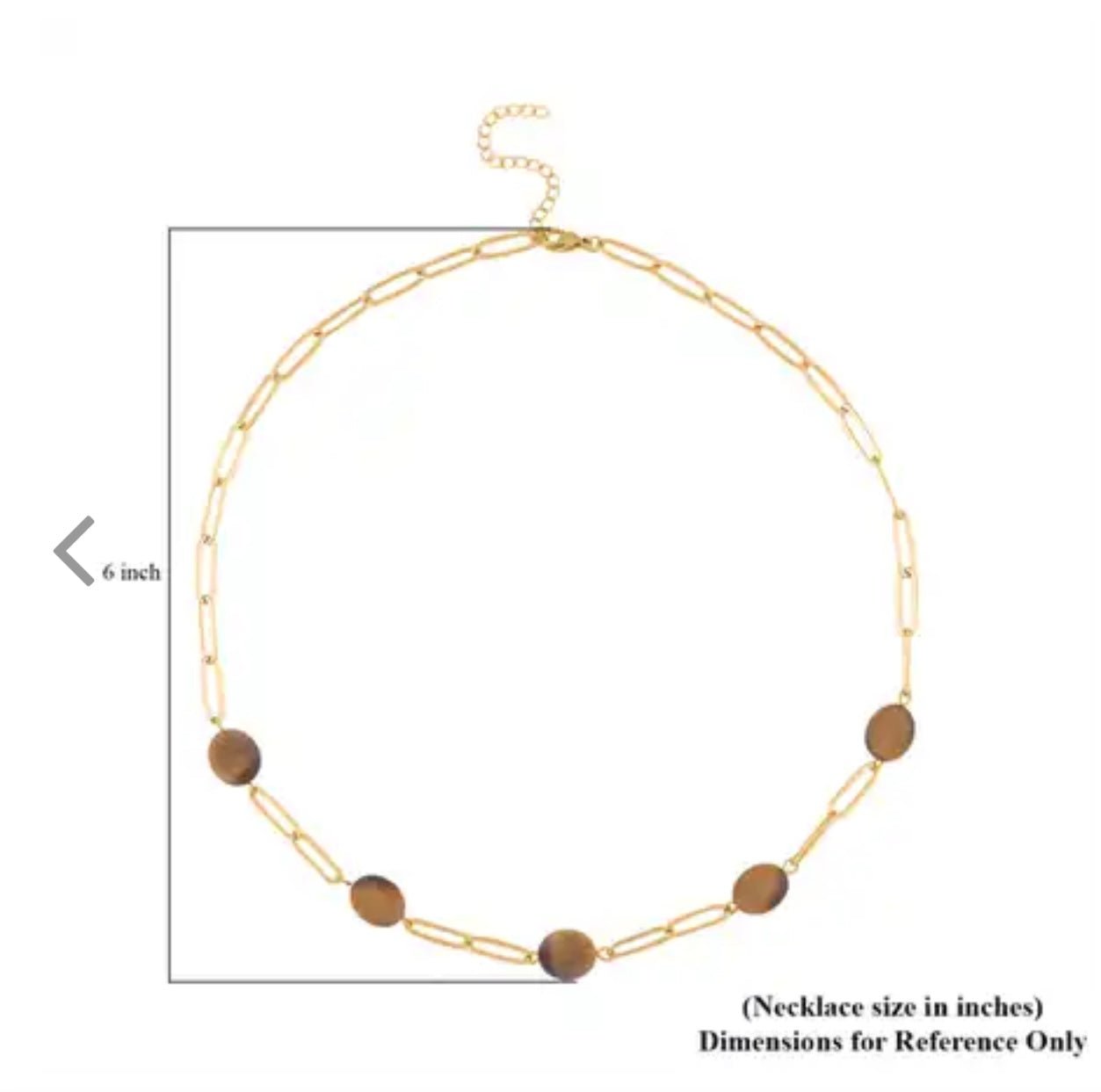 Tiger’s Eye paperclip Necklace - Pure n Tru Beauty Supply