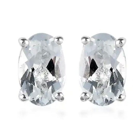 Brazilian Goshenite Solitaire Stud Earrings - Pure n Tru Beauty Supply