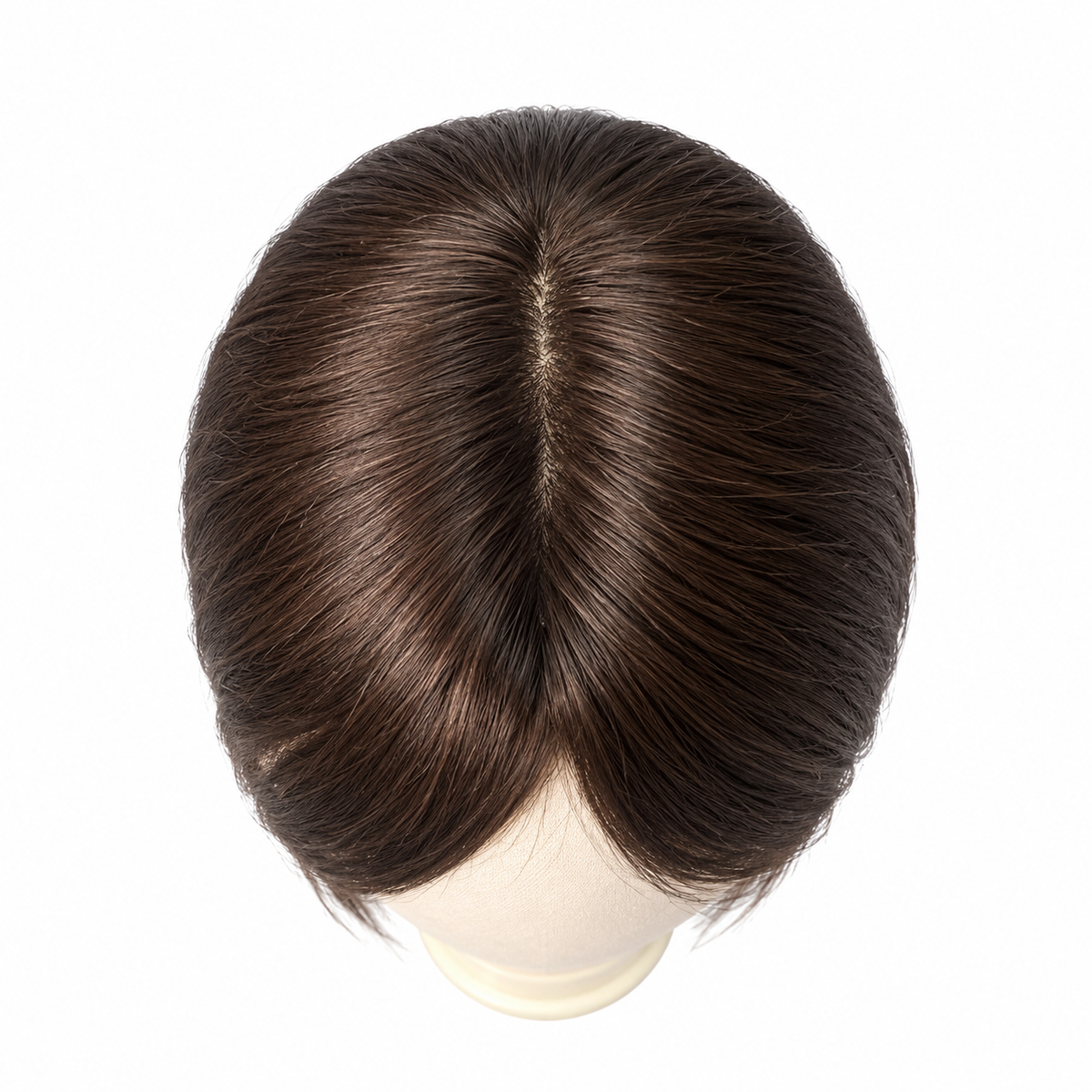 4 Clips Wide Silk Base 8" Dark Brown Topper For Thinning Hair