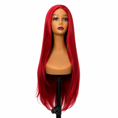Bone Straight Line - Rebecca Red - Wig
