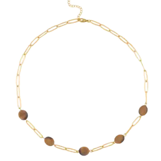 Tiger’s Eye paperclip Necklace