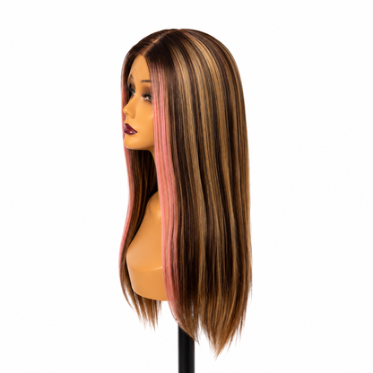 Silky Breeze - Piper Pink Stripe Wig