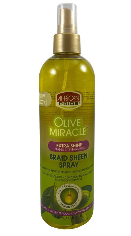 AFRICAN PRIDE OLIVE MIRACLE EXTRA SHINE BRAID SHEEN SPRAY