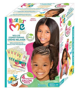 JUST FOR ME NO-LYE CONDITIONING CRÈME RELAXER REGULAR (4 APPLICATIONS PACK)