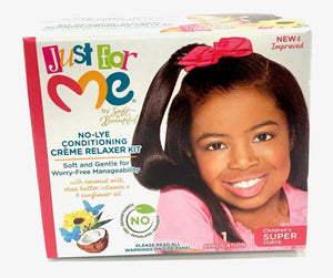 JUST FOR ME NO-LYE CONDITIONING CRÈME RELAXER KIT SUPER FORTE