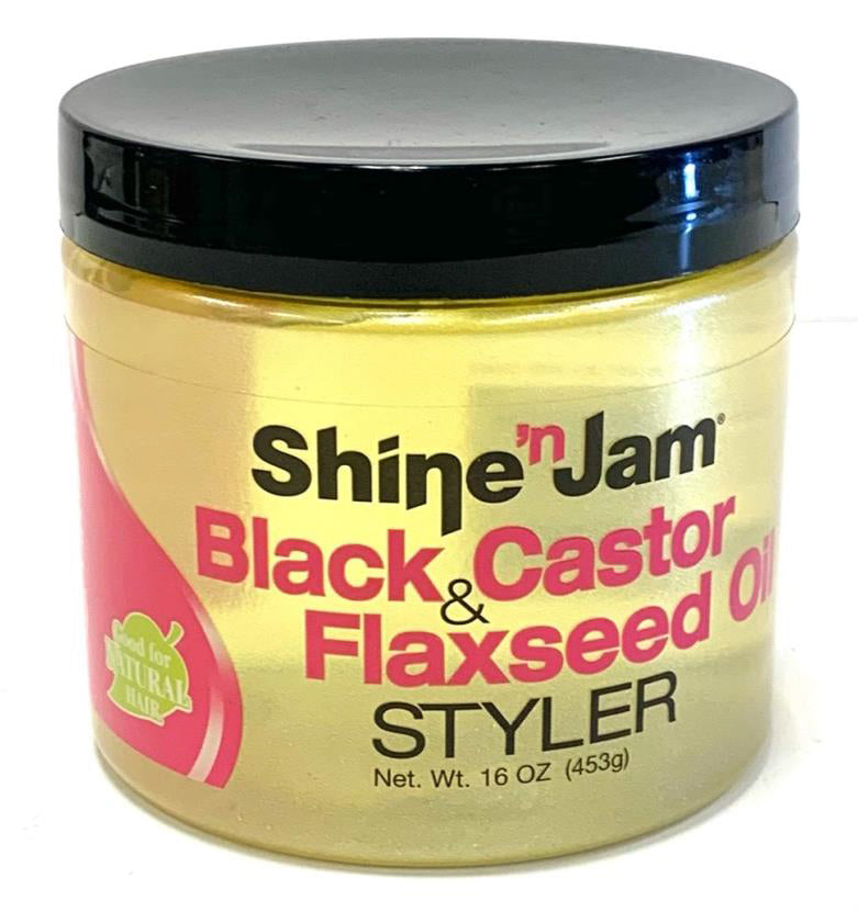 SHINE’N JAM BLACK CASTOR AND FLAXSEED OIL STYLER
