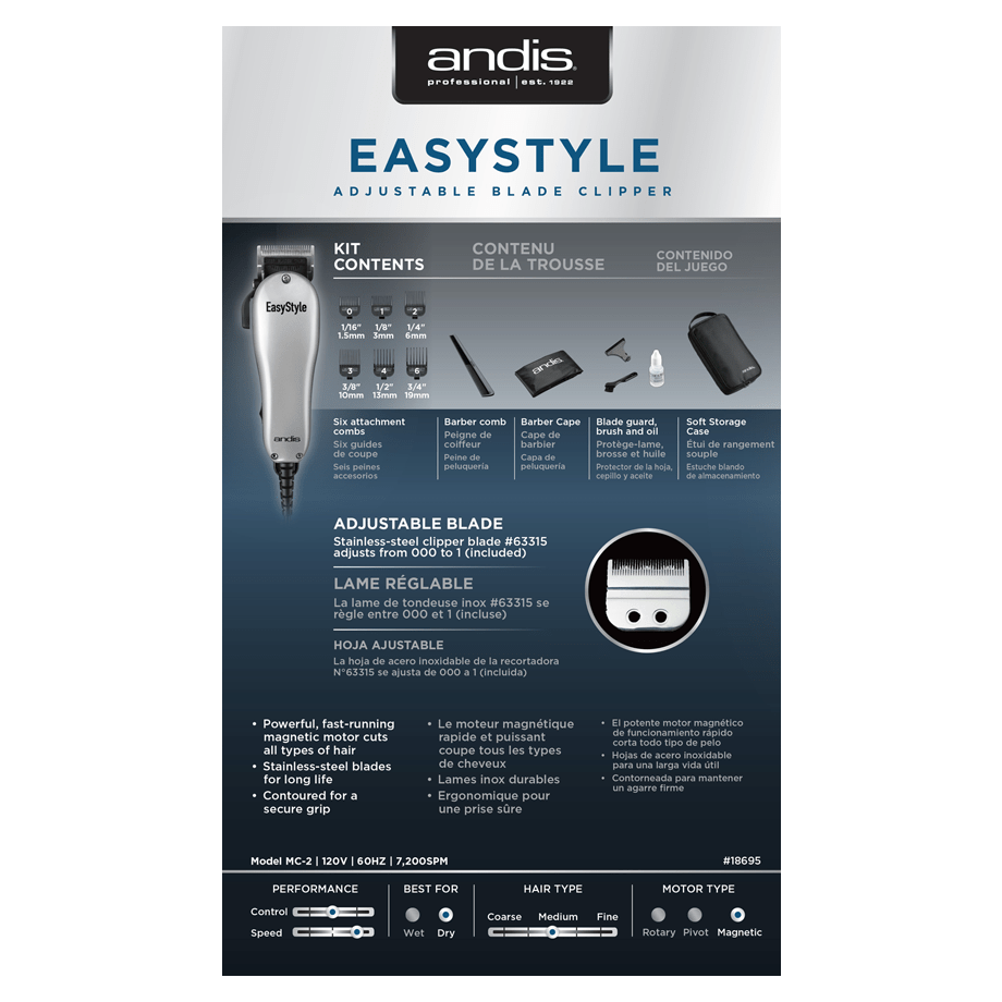 Andis Easystyle Adjustable Blade Clipper - Pure n Tru Beauty Supply
