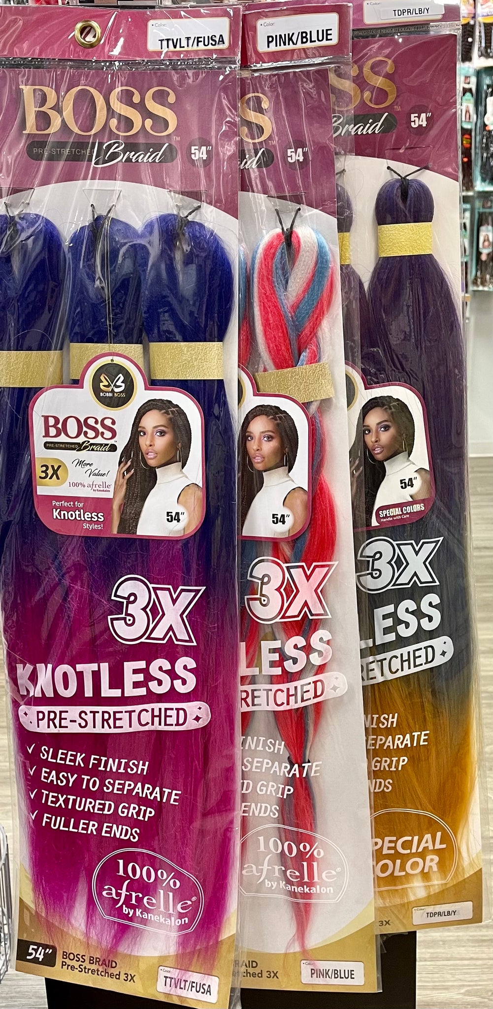 Bobbi Boss 3X Pre-Stretched knotless Braiding Hair 54"