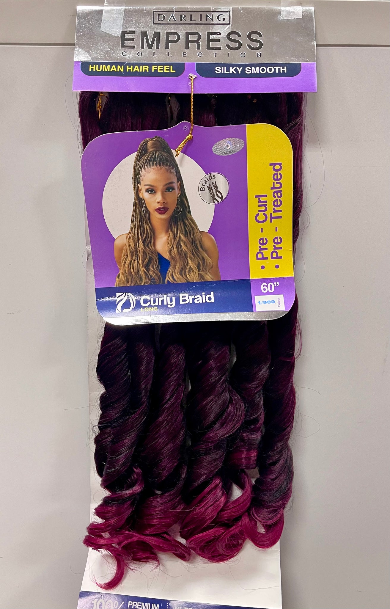Darling Empress Collection Curly Braid - 6 Pack multi-Pack - 60"