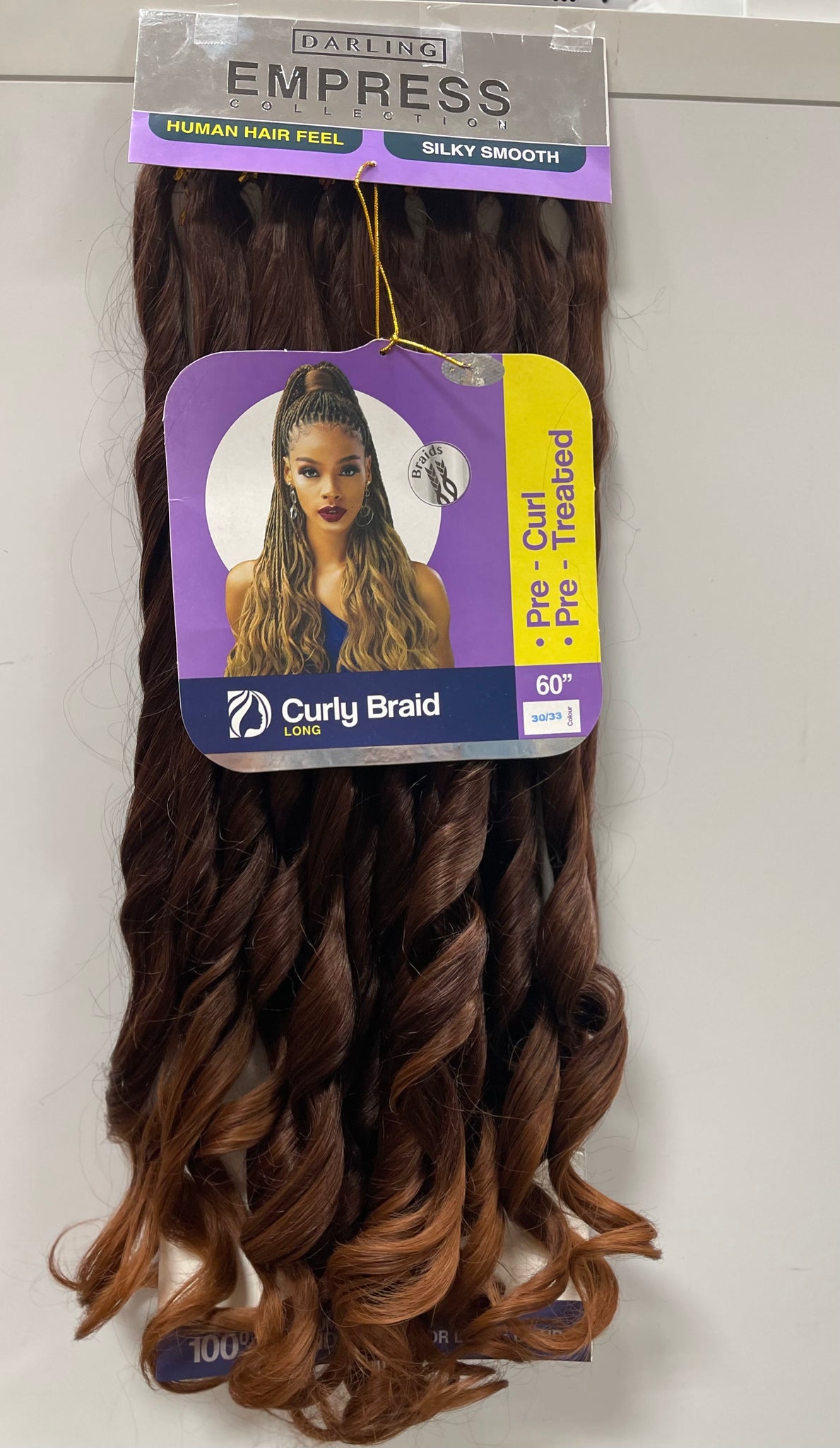 Darling Empress Collection Curly Braid - 6 Pack multi-Pack - 60"