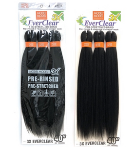 Model Model 3X EverClear Pre-Stretched Pre-Rinsed Braiding Hair 40"