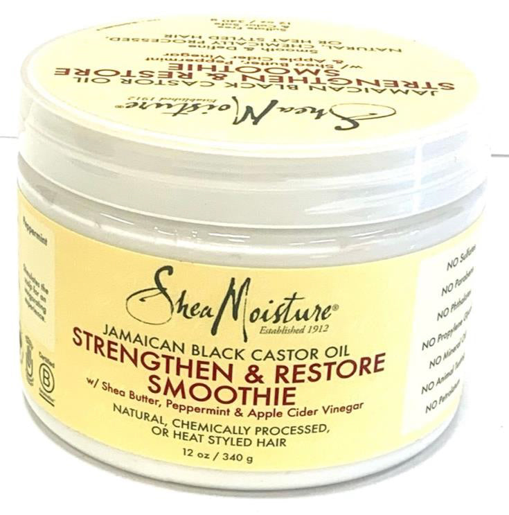 SHEAMOISTURE STRENGTHEN AND RESTORE SMOOTHIE WITH JAMAICAN BLACK CASTOR OIL 12OZ