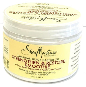 SHEAMOISTURE STRENGTHEN AND RESTORE SMOOTHIE WITH JAMAICAN BLACK CASTOR OIL 12OZ