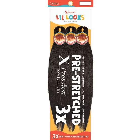 X - PRESSION - LIL LOOKS - PRESTRETCHED CALMING BRAID 32" 3X - 2T1B/27 × 10 - Pure n Tru Beauty Supply