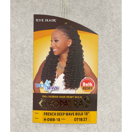 Cleopatra 100% Human Hair Remy Bulk Braiding French Deep Wave 18" - Pure n Tru Beauty Supply