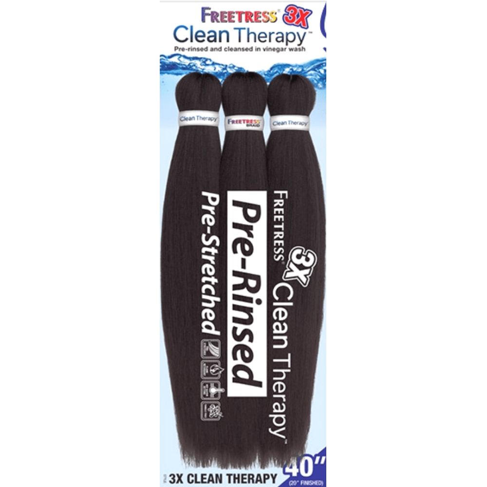 Freetress Synthetic Braid - 3X Clean Therapy Braiding Hair - Prestretched - Pure n Tru Beauty Supply